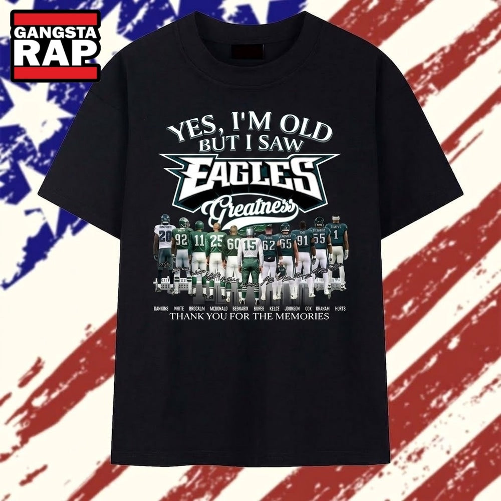 Philadelphia Eagles Greatness Legends Signatures Vintage Football T Shirt