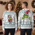 Philadelphia Eagles Grinch Santa Hat Custom Name Ugly Christmas Sweater