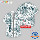 Philadelphia Eagles Leaf Flower Pattern Personalized Name Hawaii Shirt