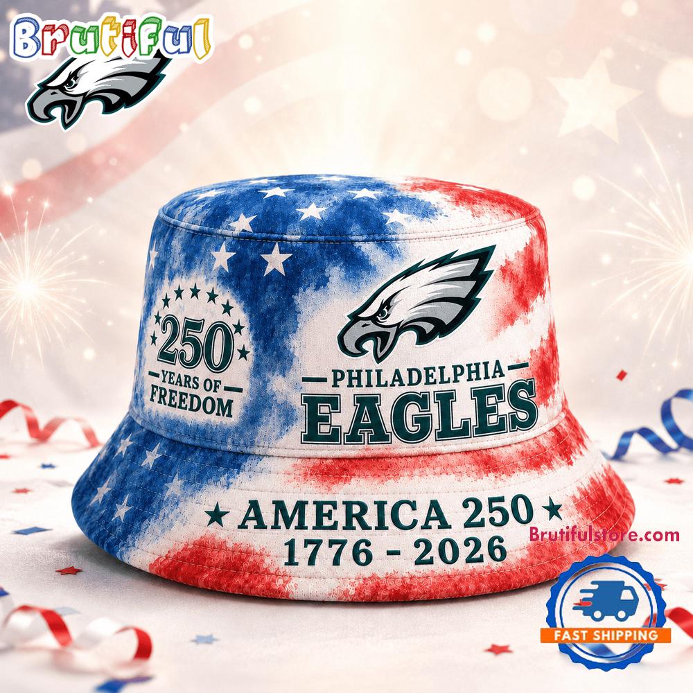 Philadelphia Eagles NFL Ameica 250 Years Of Freedom Bucket Hat