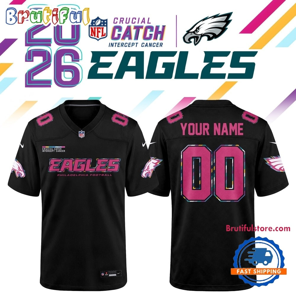 Philadelphia Eagles NFL Crucial Catch 2026 Black Limited Edition Football Jersey