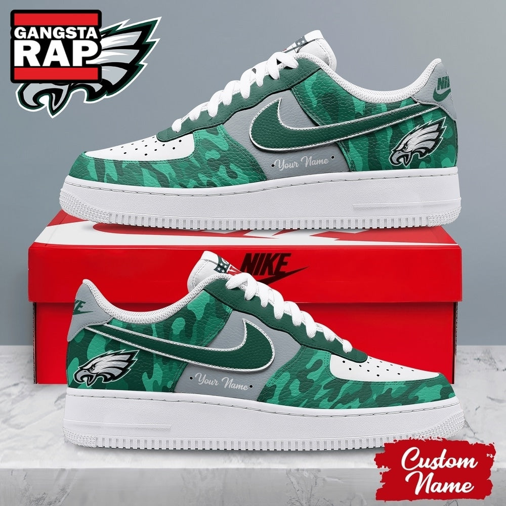 Philadelphia Eagles NFL End Zone Energy Air Force 1 Sneaker Shoes