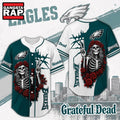 Philadelphia Eagles NFL Game Day Grateful Dead Baseball Jersey Shirt