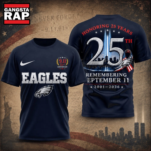 Philadelphia Eagles NFL Honoring 25 Years Remembering September 11 T Shirt, Football New Design Shirt