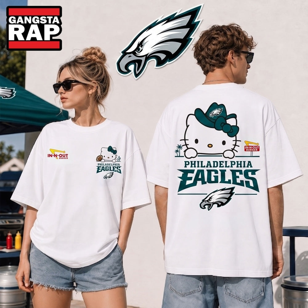 Philadelphia Eagles NFL Kitty Burger Game Day Unisex 3D Shirt, Football New Design Shirt