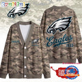 Philadelphia Eagles NFL Veteran Military Camo Heritage Cardigan