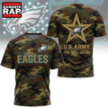 Philadelphia Eagles NFL Veterans US Army Camo New Design 3D Shirt , Football New Design Shirt