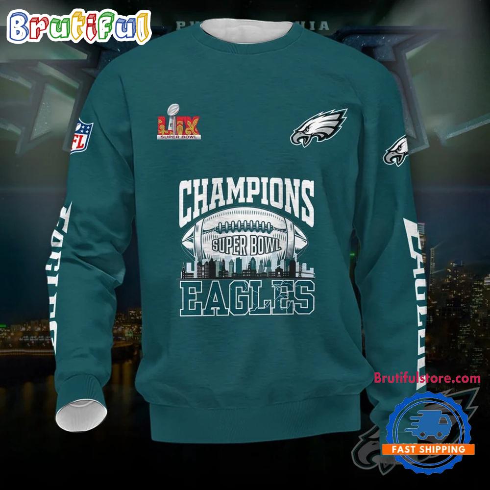 Philadelphia Eagles SUPER BOWL LIX CHAMPIONS 2025 New Hoodie T-Shirt