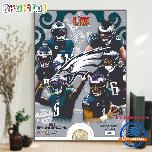 Philadelphia Eagles Super Bowl Lix Champions 2025 Poster Canvas Art