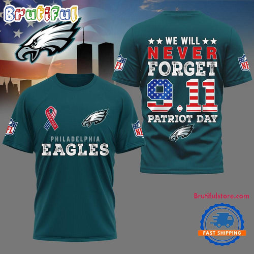 Philadelphia Eagles We Will Never Forget 9 11 Patriot Day 2025 Unisex 3D Shirt