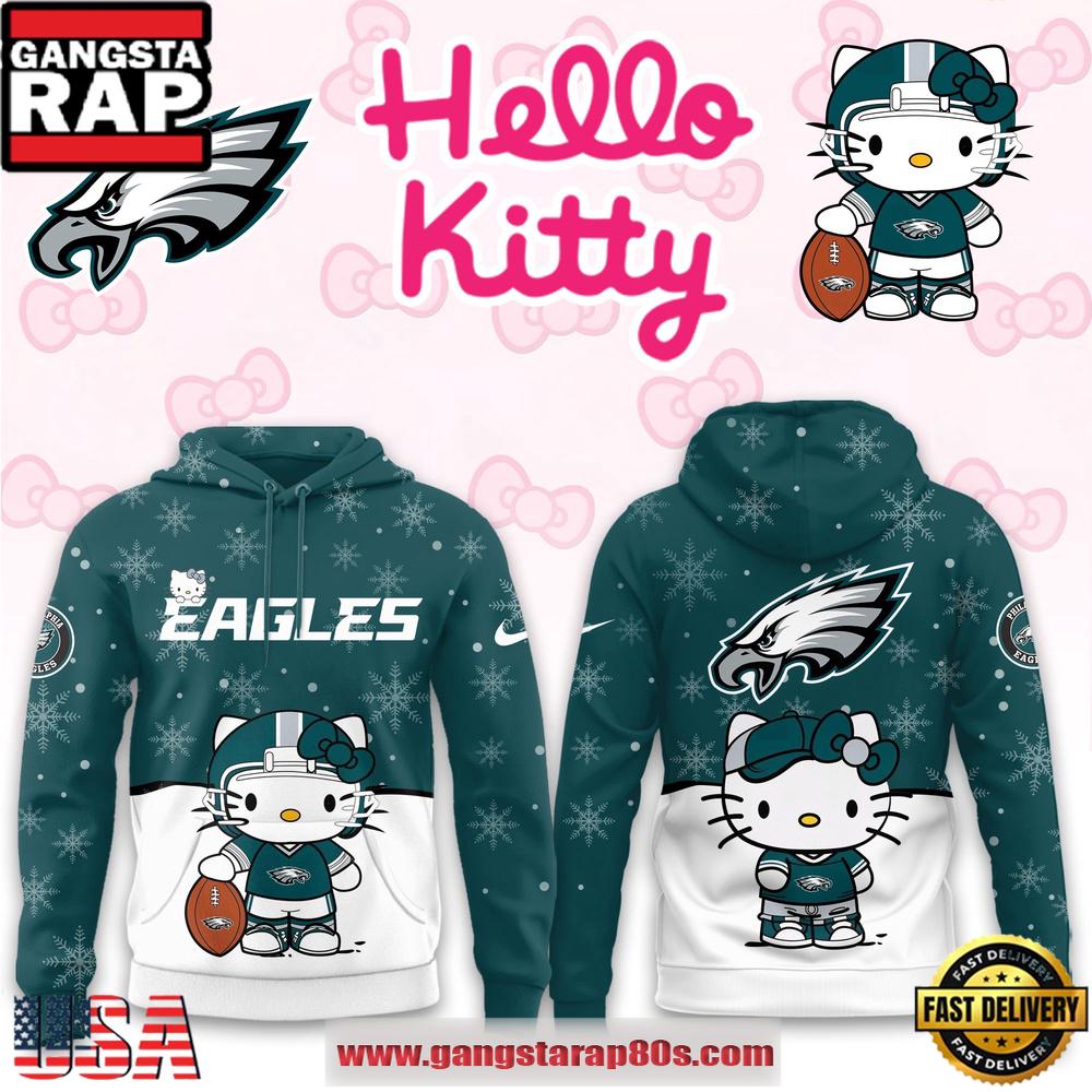 Hello Kitty x NFL Philadelphia Eagles x 2025 Football Christmas Hoodie Shirt