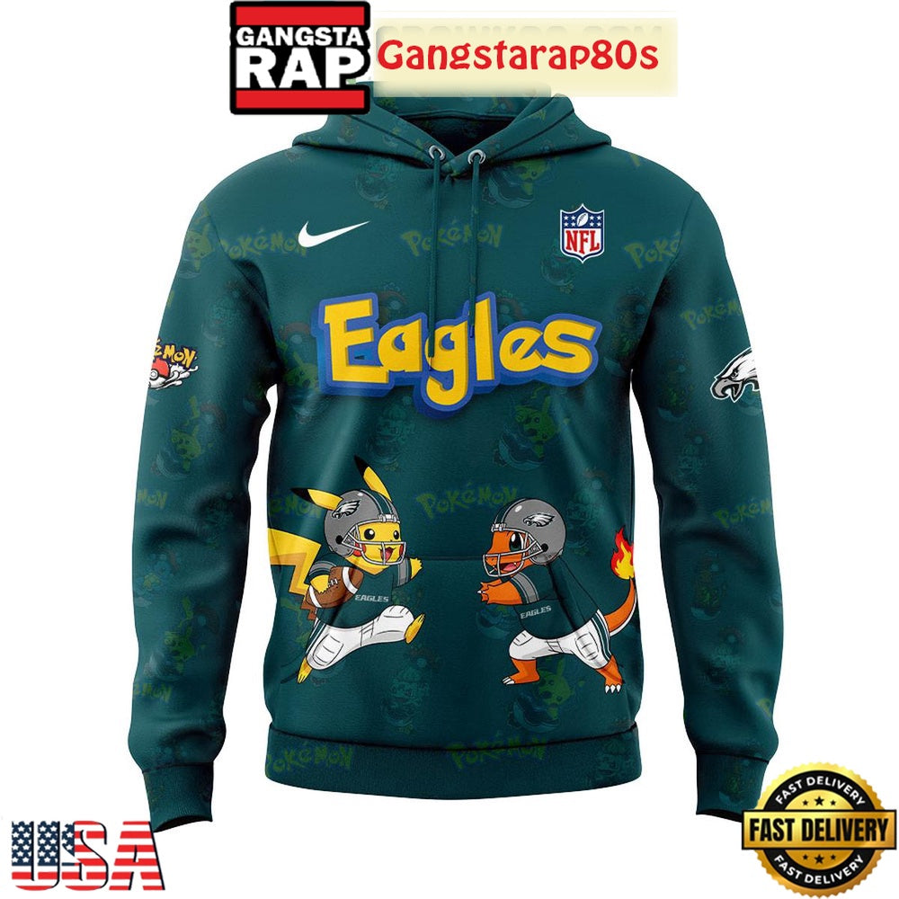 Philadelphia Ealges x Pokemon Go 2025 Unisex 3D Hoodie