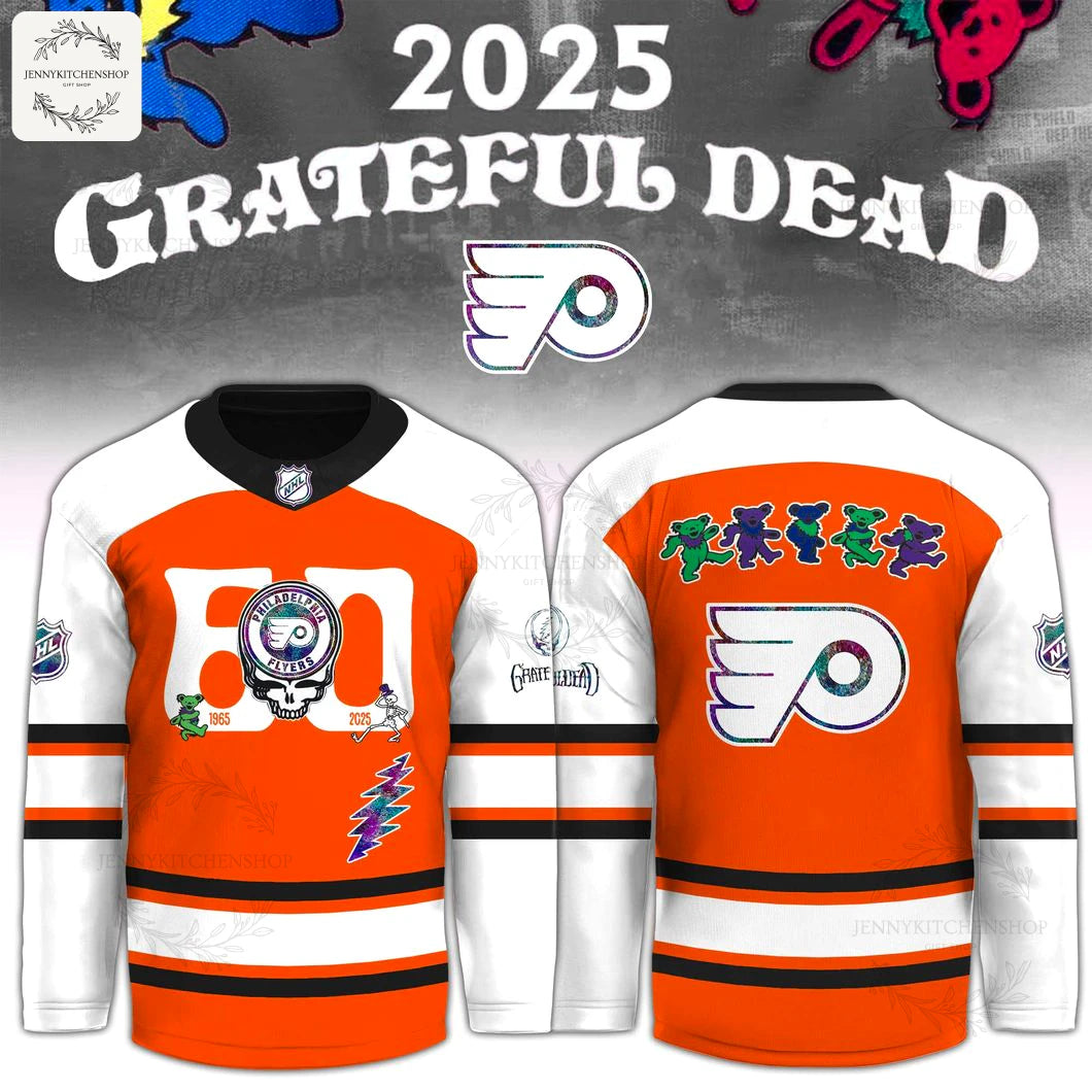 Philadelphia Flyers Grateful Dead 60th 2025 Limited Hockey Jersey