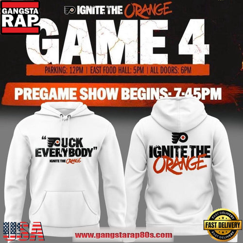 Philadelphia Flyers Puck Everybody Game 4 PlayOffs 2026 White Hoodie