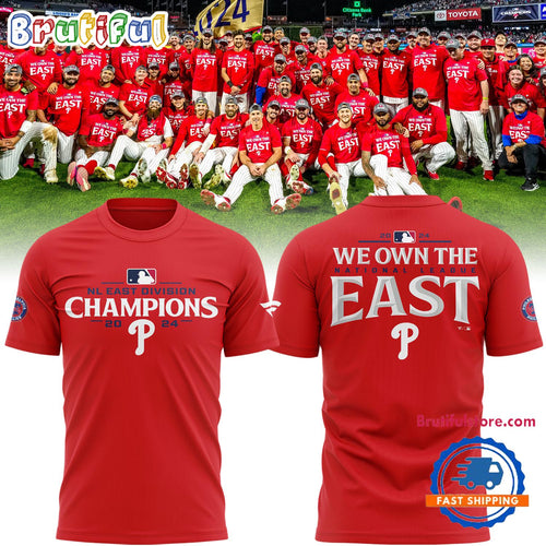 Philadelphia Phillies 2024 National League East Champions Red 3D Shirt