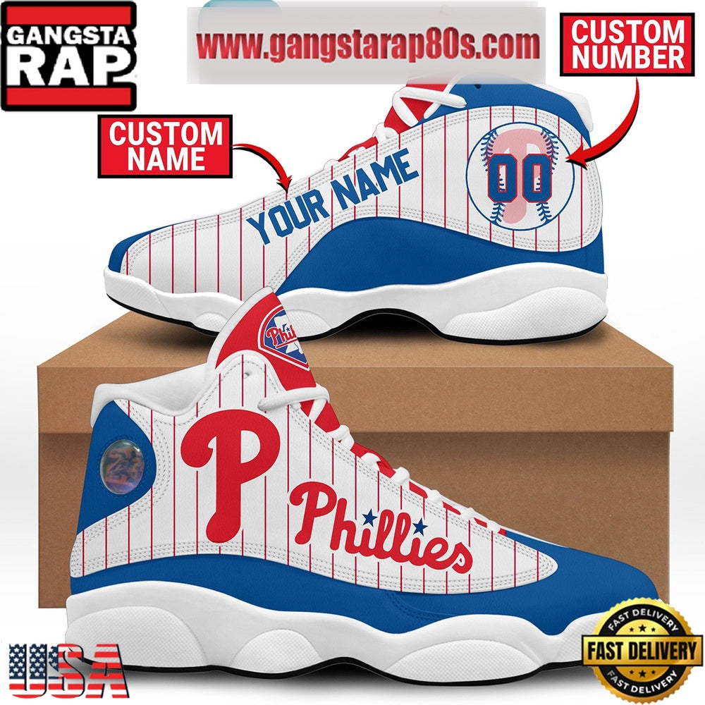 Philadelphia Phillies Baseball Team Love Personalized Air Jordan 13 Shoes