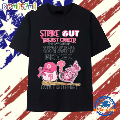 Philadelphia Phillies Breast Cancer Awareness Faith Fight Finish 2025 T Shirt