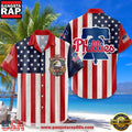 Philadelphia Phillies USA Flag 250 Years of Freedom Anniversary 1776-2026 Summer Hawaiian Shirt