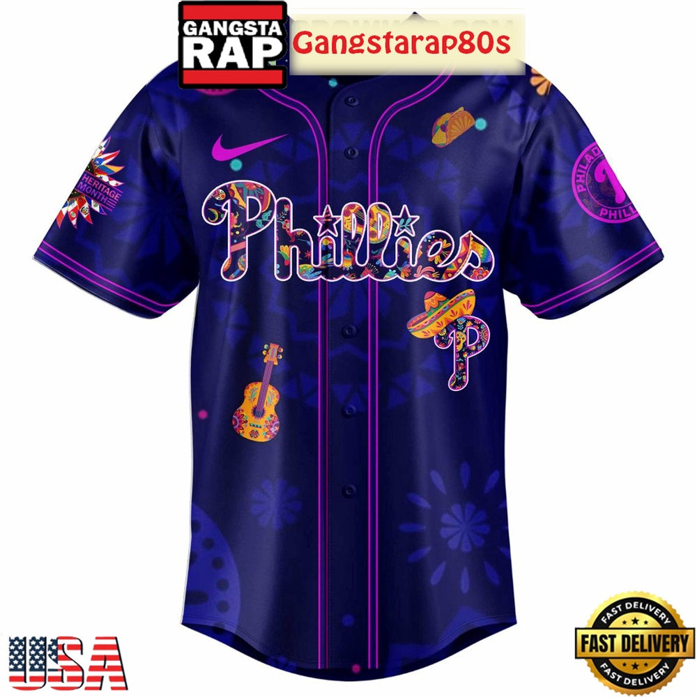 Philadelphia Phillies Hispanic Heritage Celebrations 2025 Unique Design Baseball Jersey