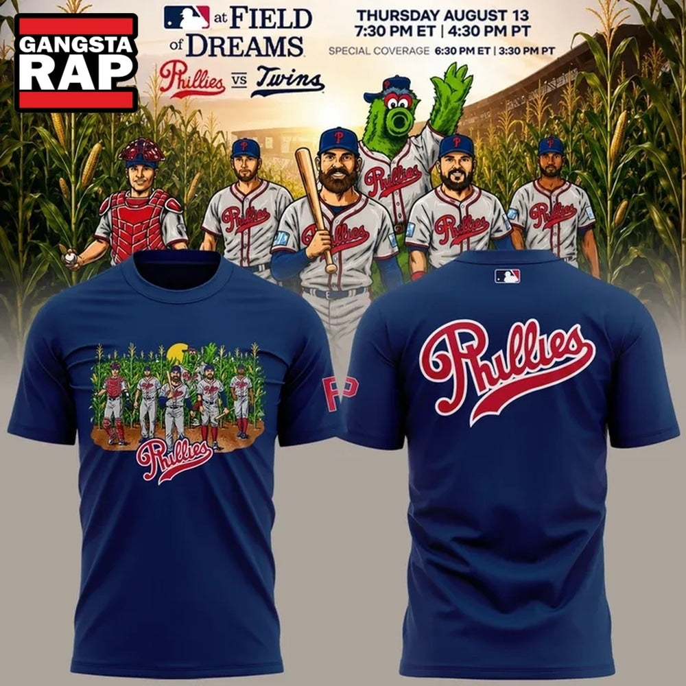 Philadelphia Phillies MLB at Field of Dreams 2026 Blue T Shirt