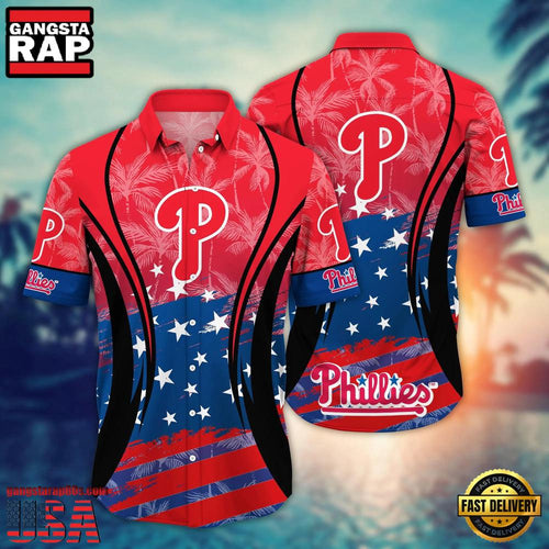 MLB Philadelphia Phillies Team Logo Hot Summer Aloha Hawaiian Shirt