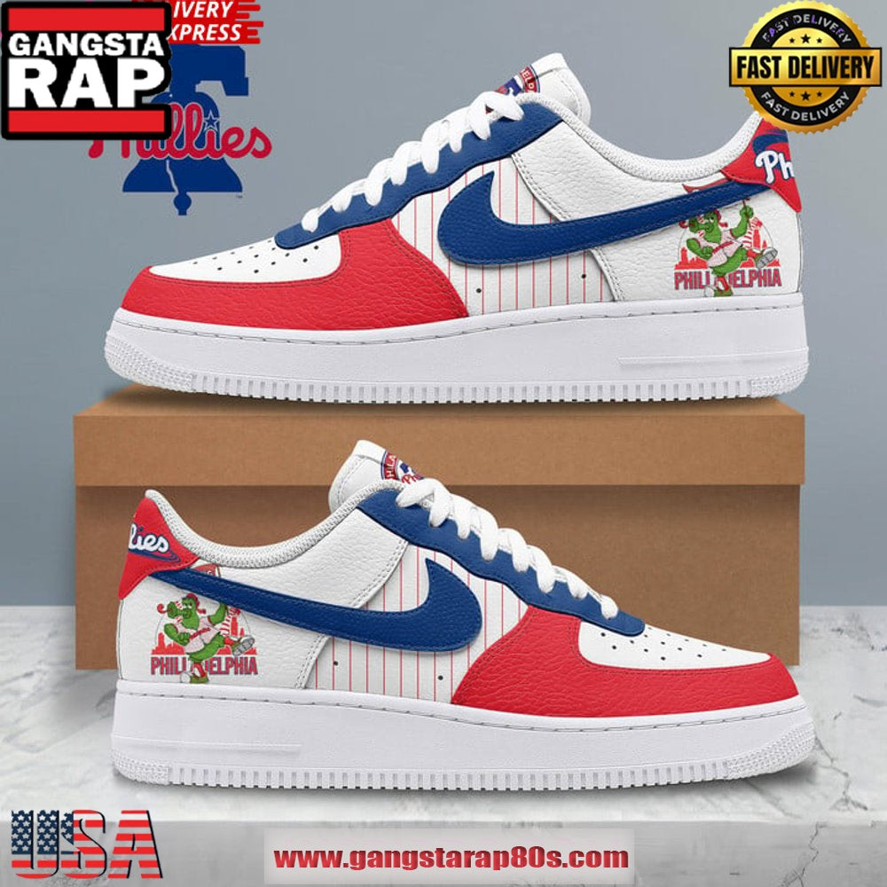 Philadelphia Phillies Phanatic Special Edition Air Force 1 Running Sneakers Shoes