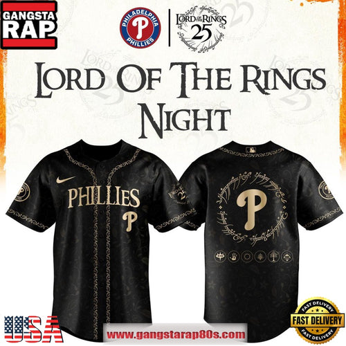 Philadelphia Phillies x Lord of The Rings Night 2026 Black Baseball Jersey