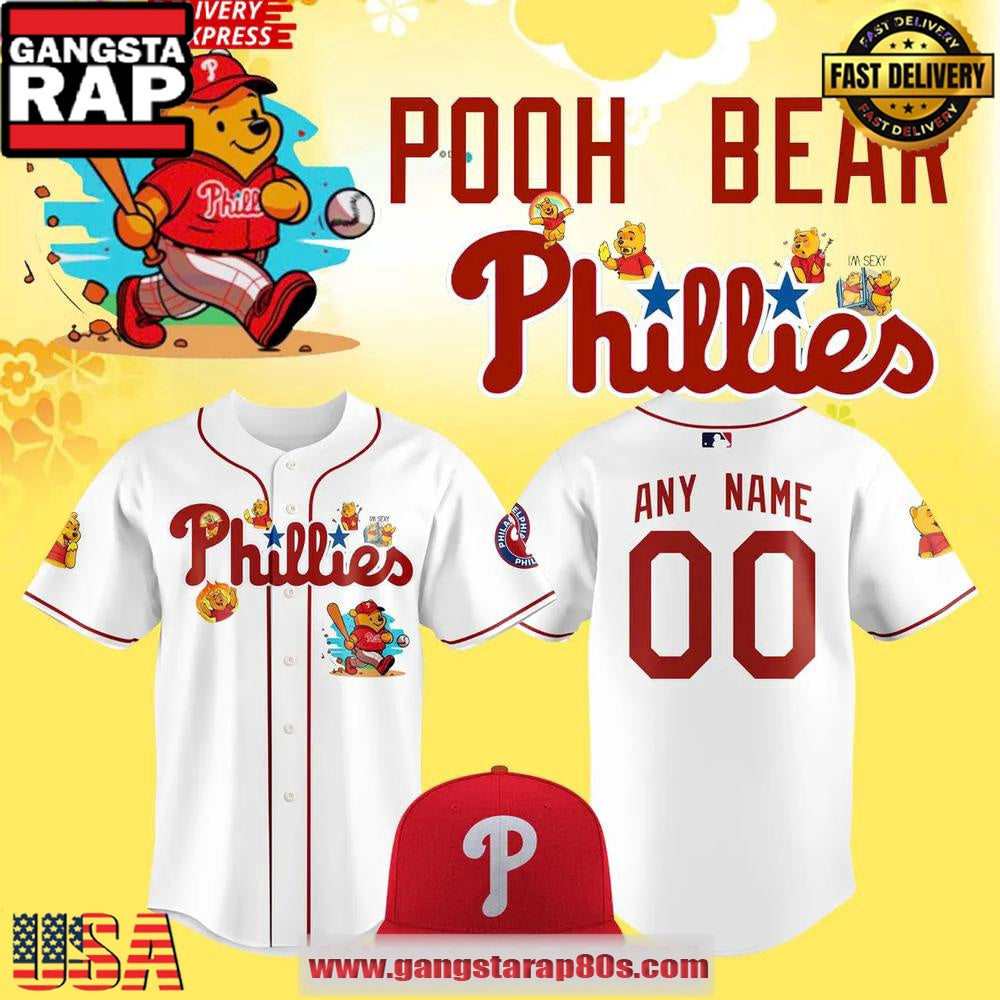 Philadelphia Phillies x Pooh Bear 2025 Custom Baseball Jersey Shirt