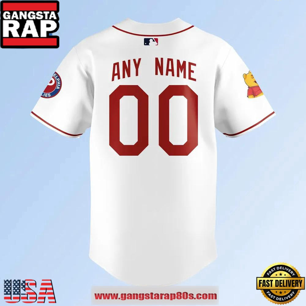 Philadelphia Phillies x Pooh Bear Limited Edition Custom Baseball Jersey Shirt