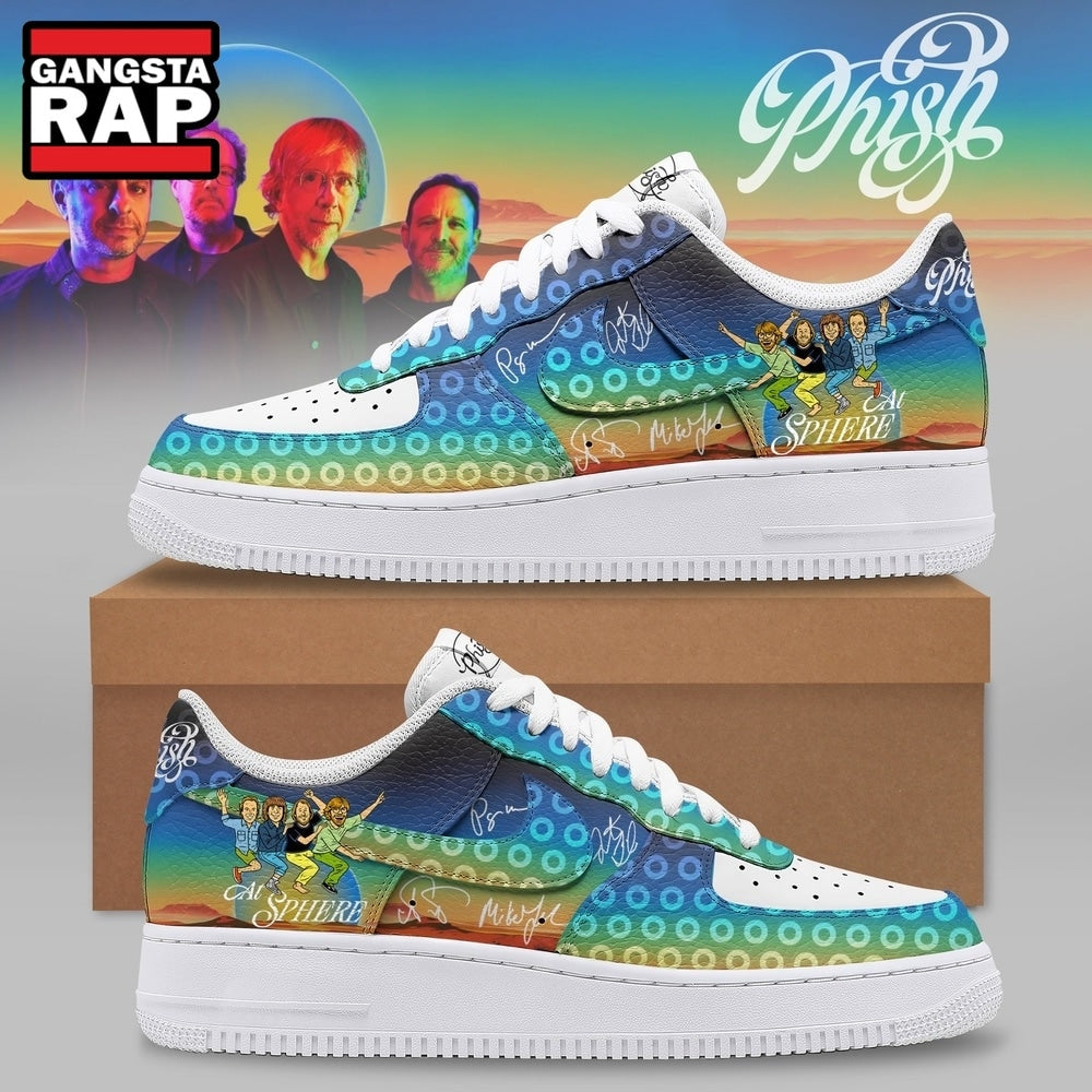 Phish At Sphere Custom Air Force 1 Sneakers, Jam Band Graphic Shoes, Music Air Force 1 Shoes