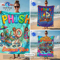 Phish Band Summer Vibes Cartoon Illustration Beach Day Towel
