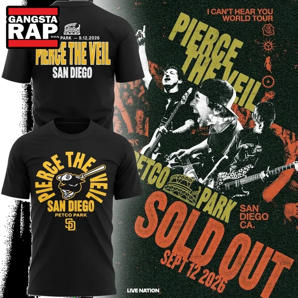 Pierce The Veil x San Diego Padres 2026 Black T Shirt