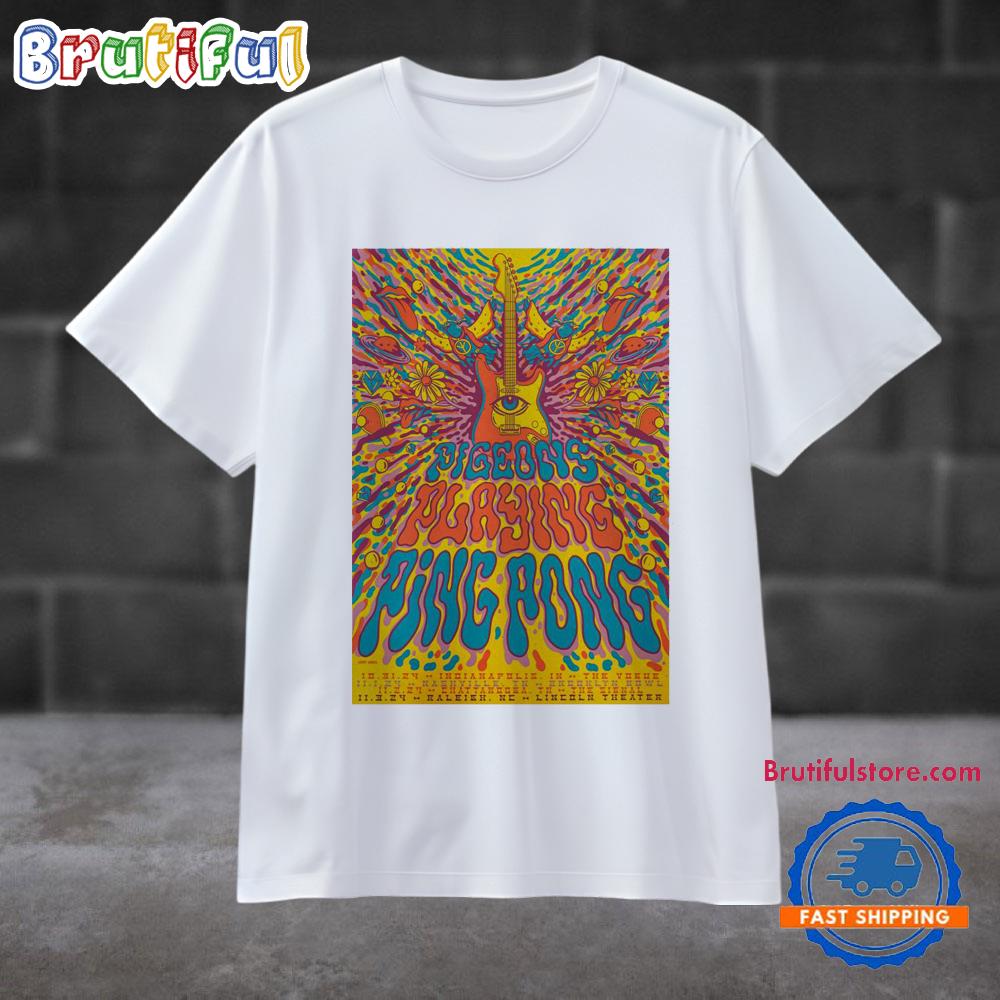 Pigeons Playing Ping Pong Run Tour 2024 Halloween T Shirt