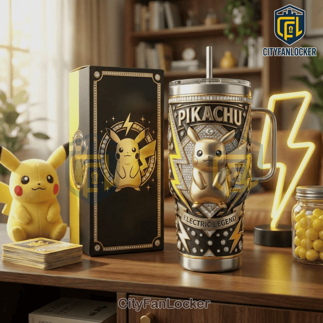Pikachu Electric Legend Diamond Edition Stainless Steel Tumbler