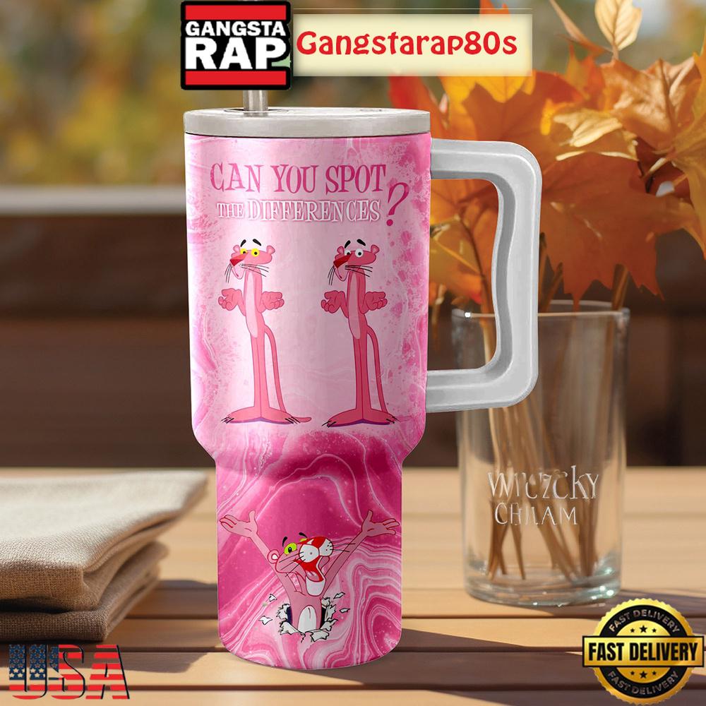 Pink Panther Spot The Differences Fan Tumbler Cup 40oz
