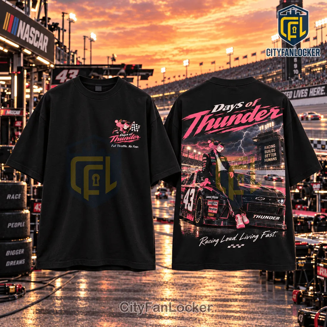 Pink Panther x Days of Thunder Black T-Shirt
