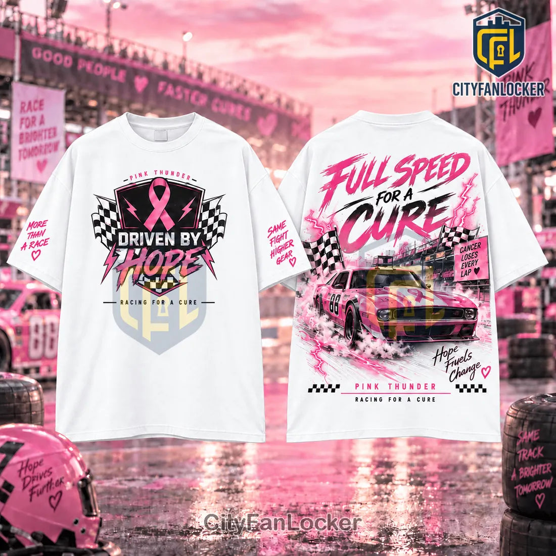 Pink Thunder Breast Cancer Awareness Racing Shirt