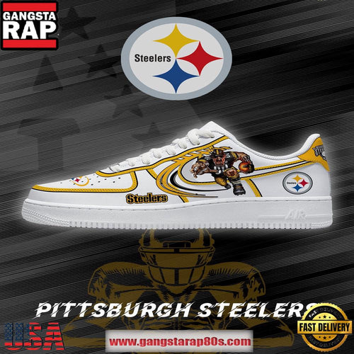 Pittsburgh Football NFL Team Logo Air Force 1 Sneakers Shoes Sneakers