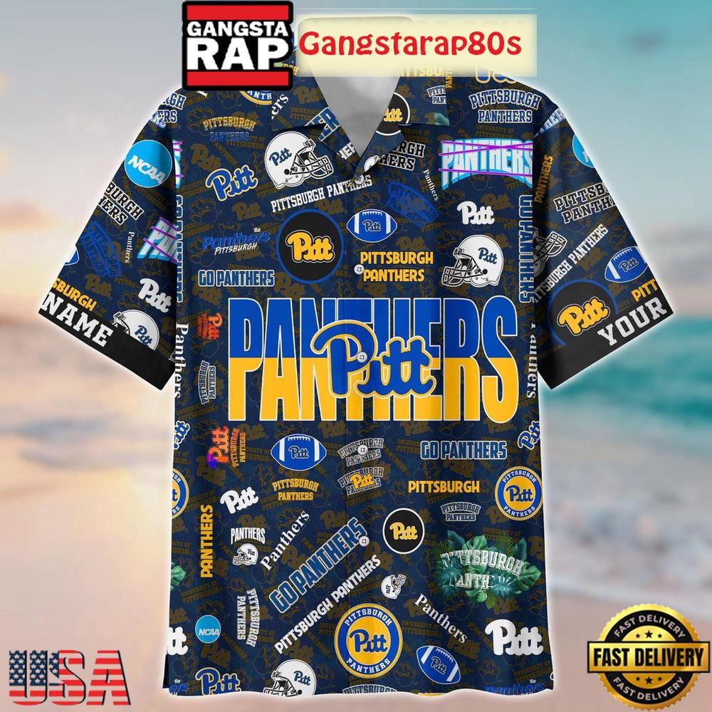 Pittsburgh Panthers Solgan Go Panthers True Fan Spirit Custom Name Aloha Hawaiian Shirt