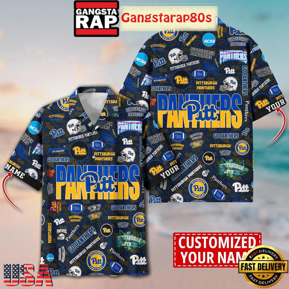 Pittsburgh Panthers Solgan Go Panthers True Fan Spirit Custom Name Aloha Hawaiian Shirt