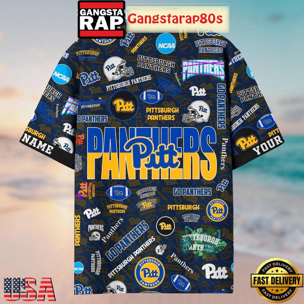 Pittsburgh Panthers Solgan Go Panthers True Fan Spirit Custom Name Aloha Hawaiian Shirt