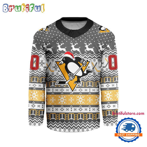 Pittsburgh Penguins 2025 NHL Christmas Personalized Hockey Jersey Design