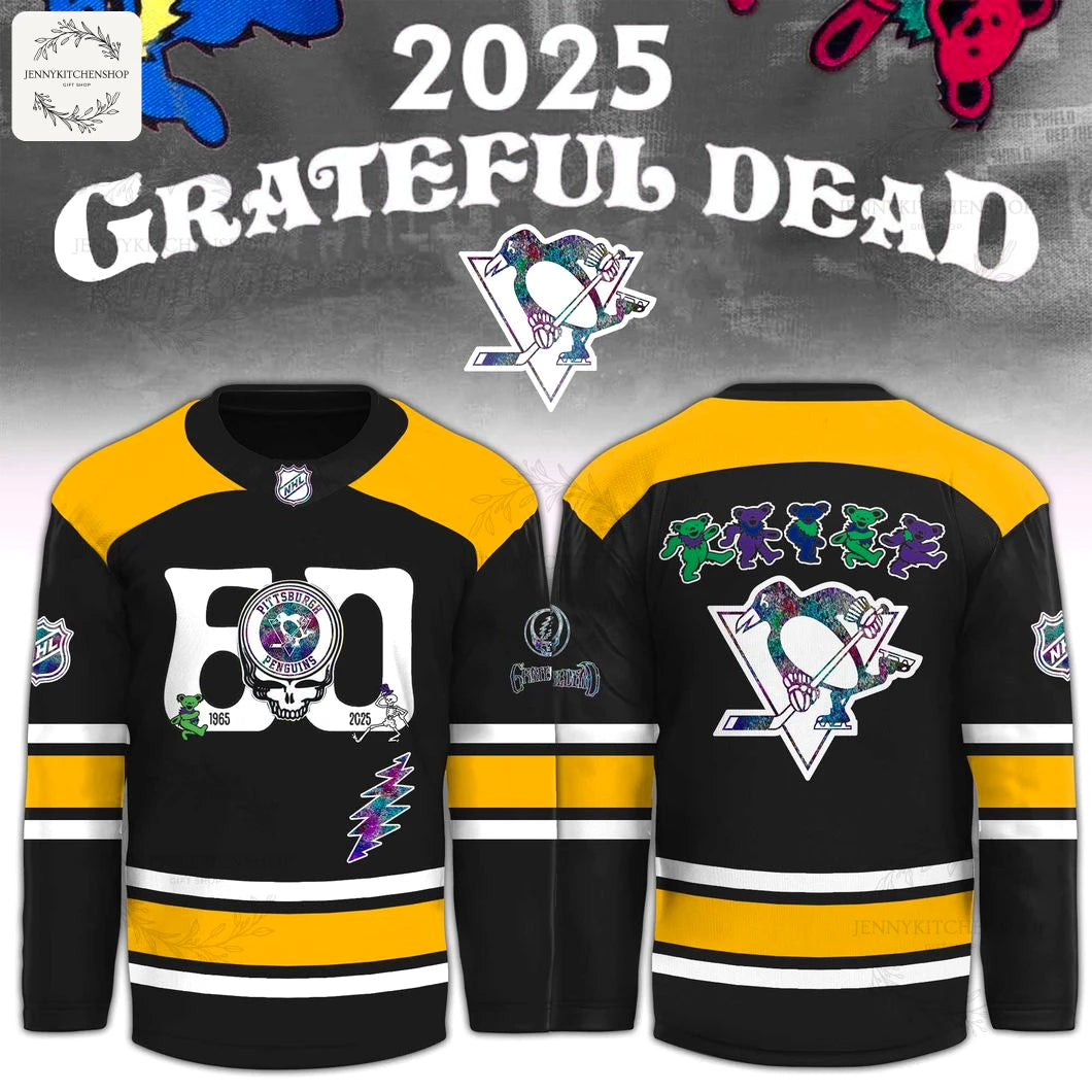 Pittsburgh Penguins Grateful Dead 60th 2025 Limited Hockey Jersey