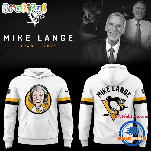 Pittsburgh Penguins Honoring The Legend Mike Lange Voice of the Penguins White 3D Shirt