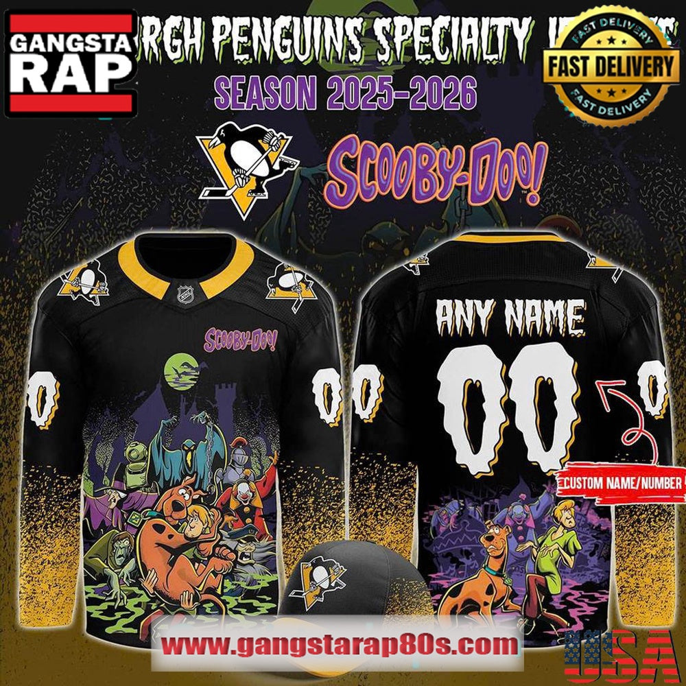 Pittsburgh Penguins x Scooby-Doo Night 2025 Custom Hockey Jersey