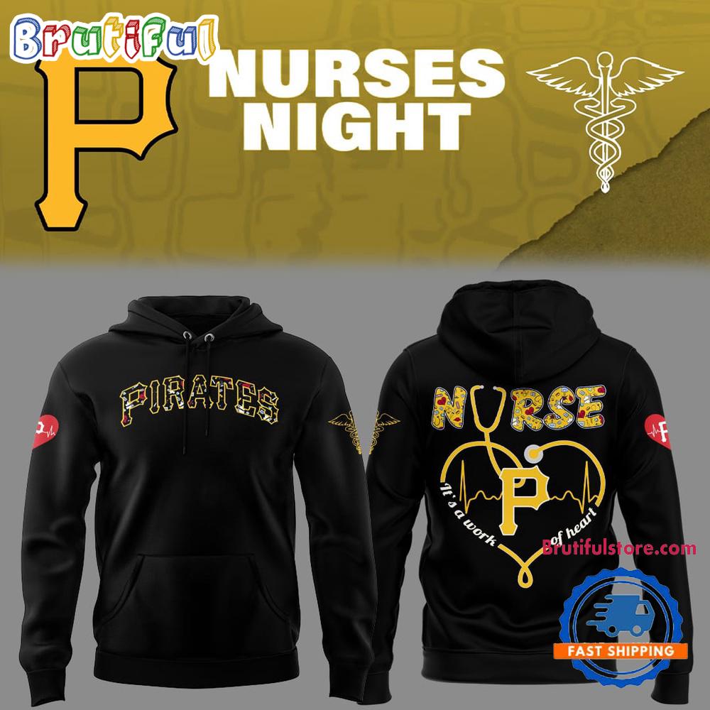 Pittsburgh Pirates Baseball NURSES NIGHT Black Hoodie Shirt