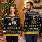Pittsburgh Pirates Bat Wielding Skeleton Ugly Christmas Sweater