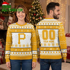 Pittsburgh Pirates Custom Name And Number P Logo Ugly Christmas Sweater