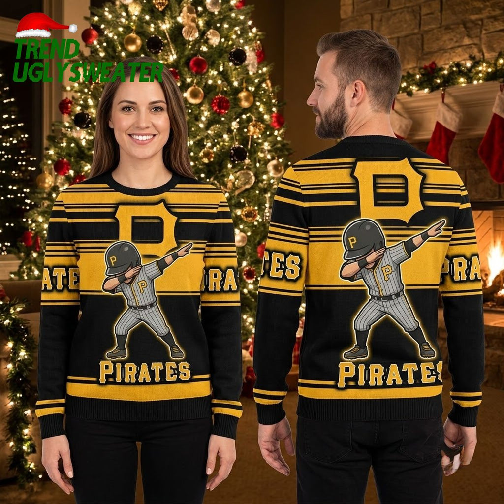 Pittsburgh Pirates Dabbing Snoopy Ugly Christmas Sweater
