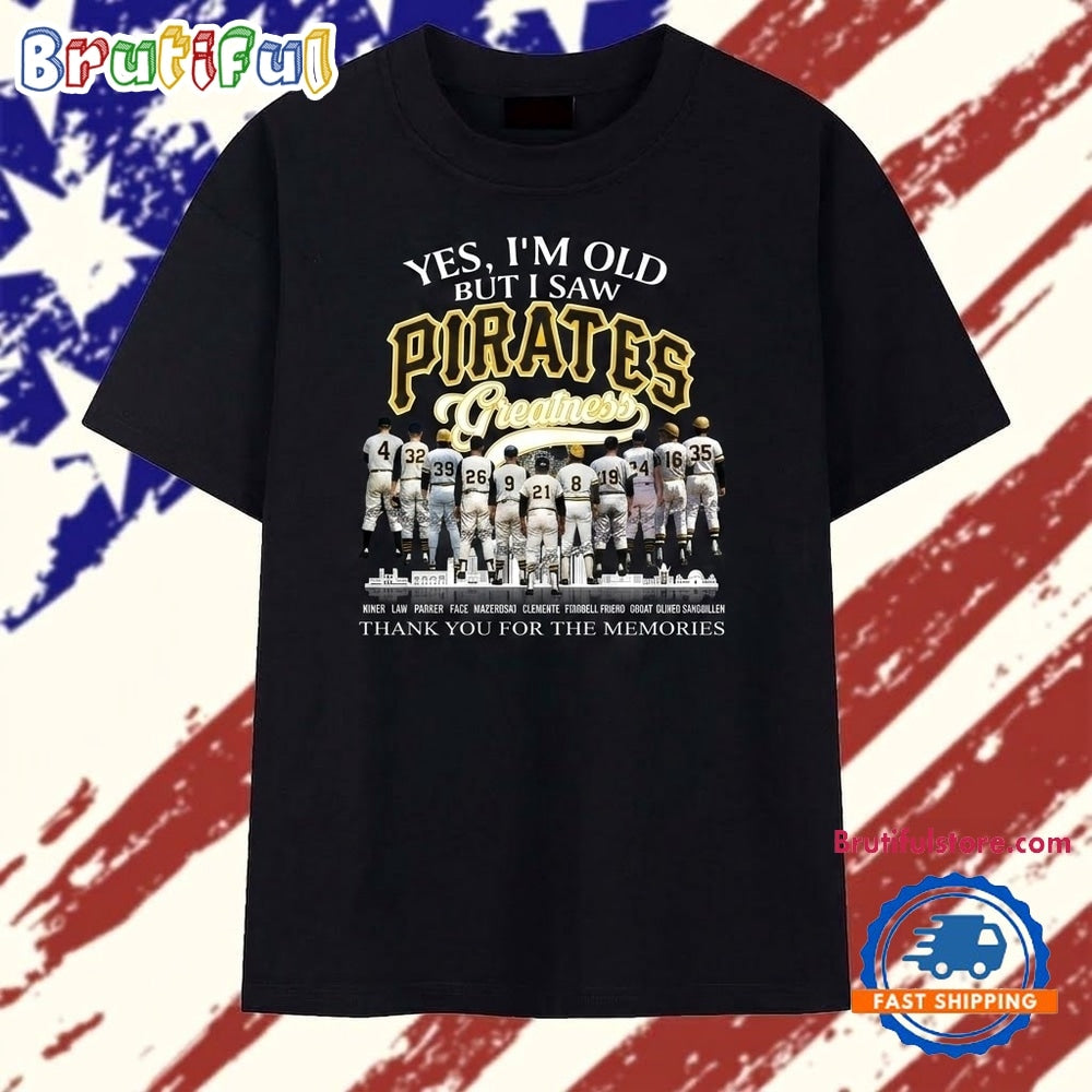Pittsburgh Pirates Greatness Legends Signatures Vintage Baseball T Shirt